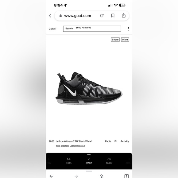 LeBron Witness 7 (Team) Basketball Shoes. Size 7, used, like new nice pr shoes - Picture 7 of 7